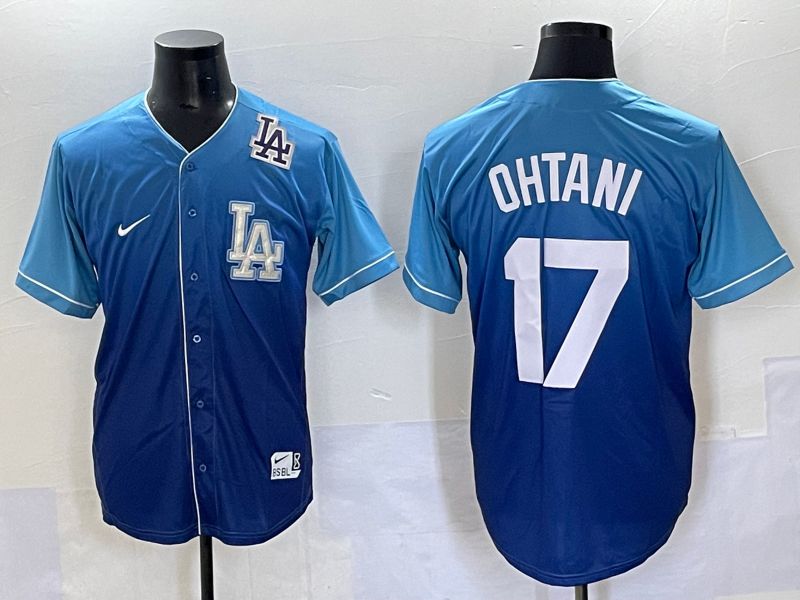 Men 2025 Los Angeles Dodgers #17 Ohtani Blue Nike MLB Jersey Drift style 1
